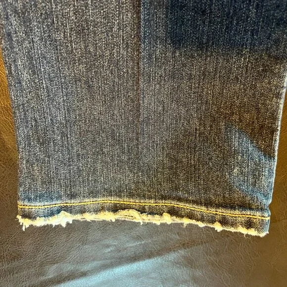 Vintage 90s / Y2K JNCO Dark Wash Distressed Bottom Straight Leg Jeans - Picture 14 of 14